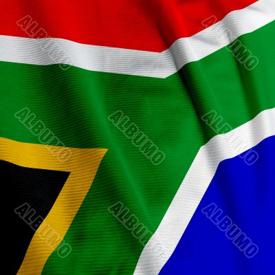 South African Flag Closeup