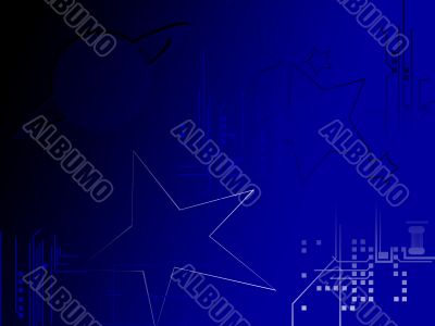 Star and circuit background Star and circuit background