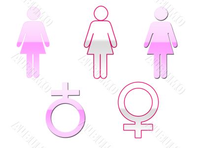 Pink Female Gender icons