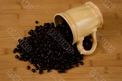 Coffee beans &amp; cup