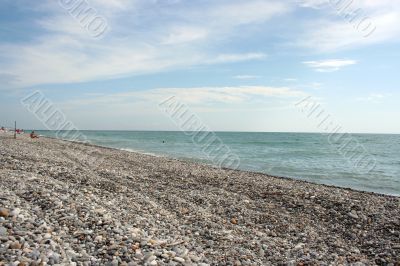 stony empty beach