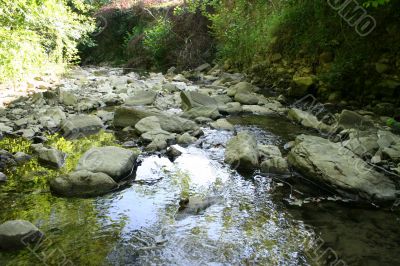 waterfall on mountain river