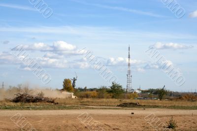 monument and television antenna