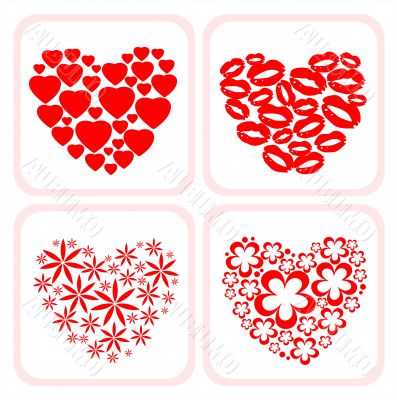 four heart symbols