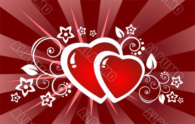 hearts and flowers pattern