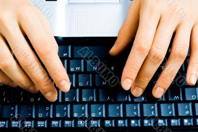 Typing hands