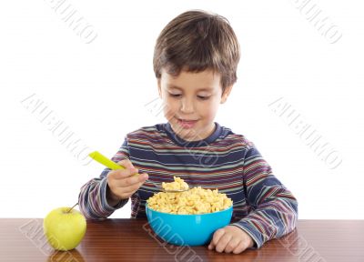 Child breakfasting