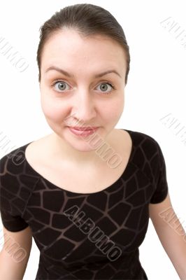 beautiful woman on a white