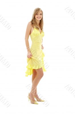 lovely girl in yellow dress