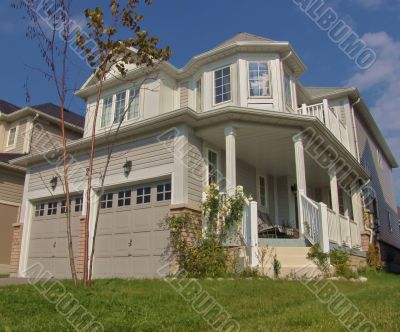 Modern house in suburb residential area Modern house in suburb residential area