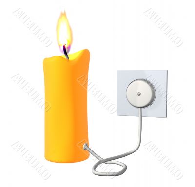  3d candle included in the electric socket