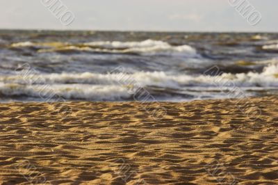 Footprints in the sandy beach