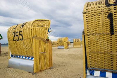 Beach wicker chairs in Germany