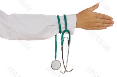 Doctor with stethoscope in hand Doctor with stethoscope in hand