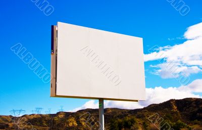 White blank roadside billboard