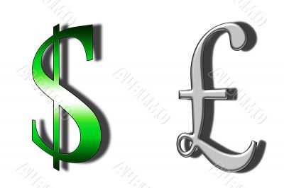 Currency Symbols with shadow Currency Symbols with shadow