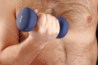 Man training with weights