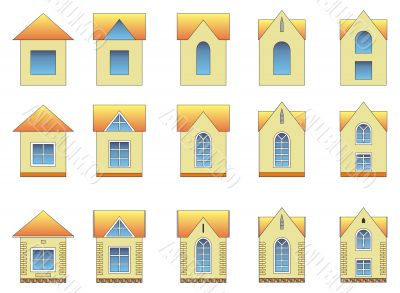 Set of different style house images