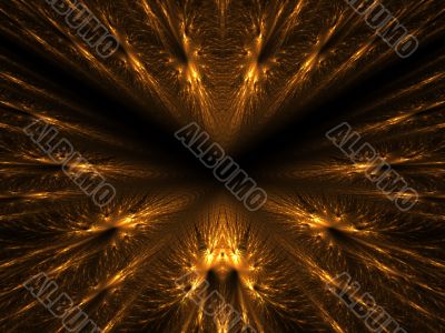 Golden Feather Layers Abstract Background