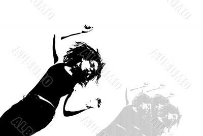 Happy woman - isolated on white