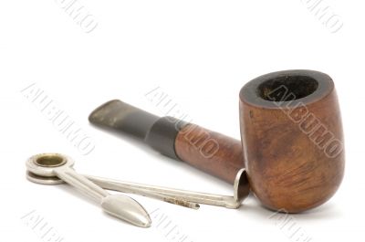 tobacco-pipe on white