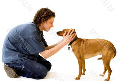 Boy and dog