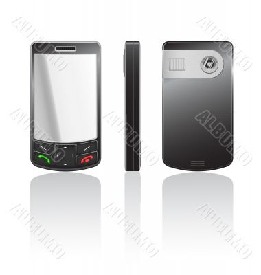 Vector llustration of a black cellphone