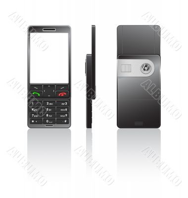 Vector illustration of a black cellphone