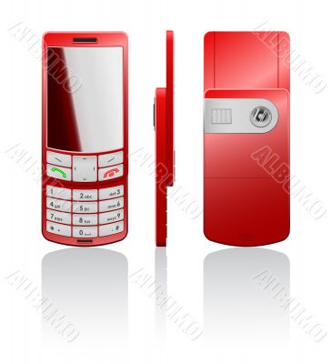 Vector illustration of a red cellphone