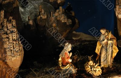 NIGHT SHOT OF A NATIVITY SCENE