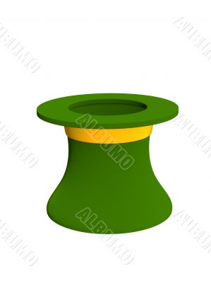 3d hat leprechaun green color. Objects over white 3d hat leprechaun green color. Objects over white
