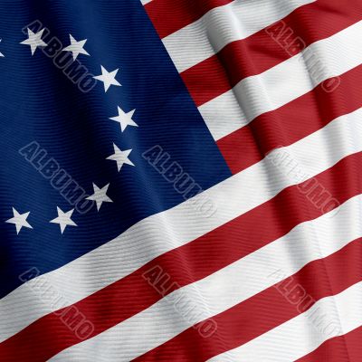 Betsy Ross Flag Closeup