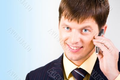 Businessman with cell