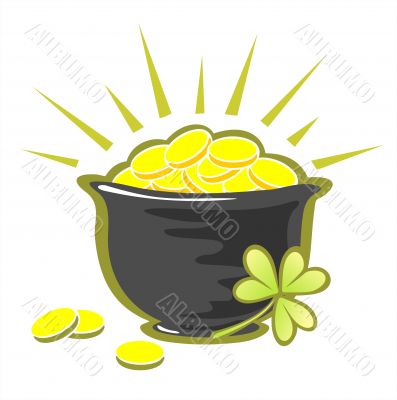 pot with golden coins
