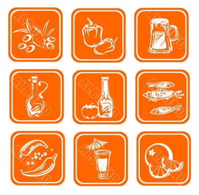 stylized food symbols stylized food symbols