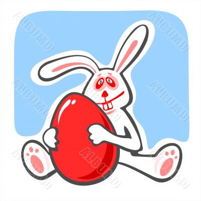 happy rabbit and egg