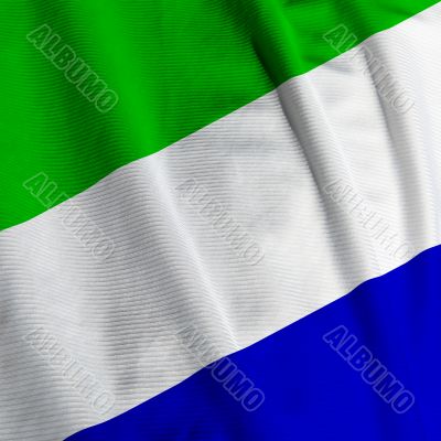 Sierra Leone Flag Closeup