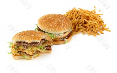 hamburgers and french fries