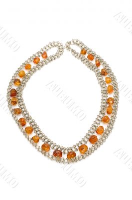 Silver beads with amber