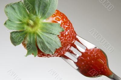 Strawberry on a fork