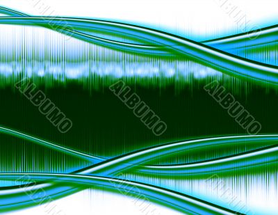 Abstract Computer Background - Blue-Green Waves