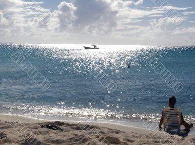 Relaxing on beach