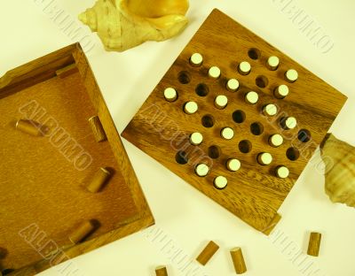 Wooden game a puzzle - entertainment at a leisure