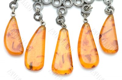 beads with amber macro