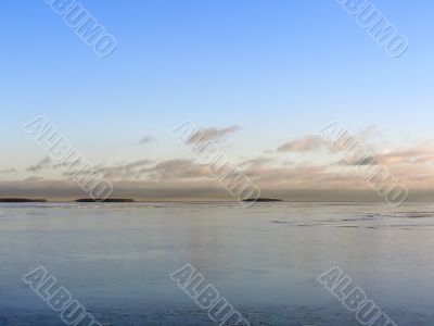 Water landscape with clouds
