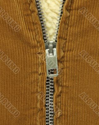 Half open coat zipper