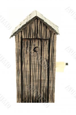 Outside toilet with outside paper