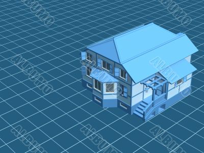 3d model the house, worth on a digital surface