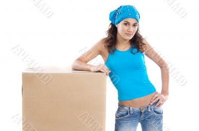 Woman with box Woman with box