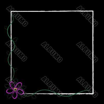 Black Grunge Flower Frame